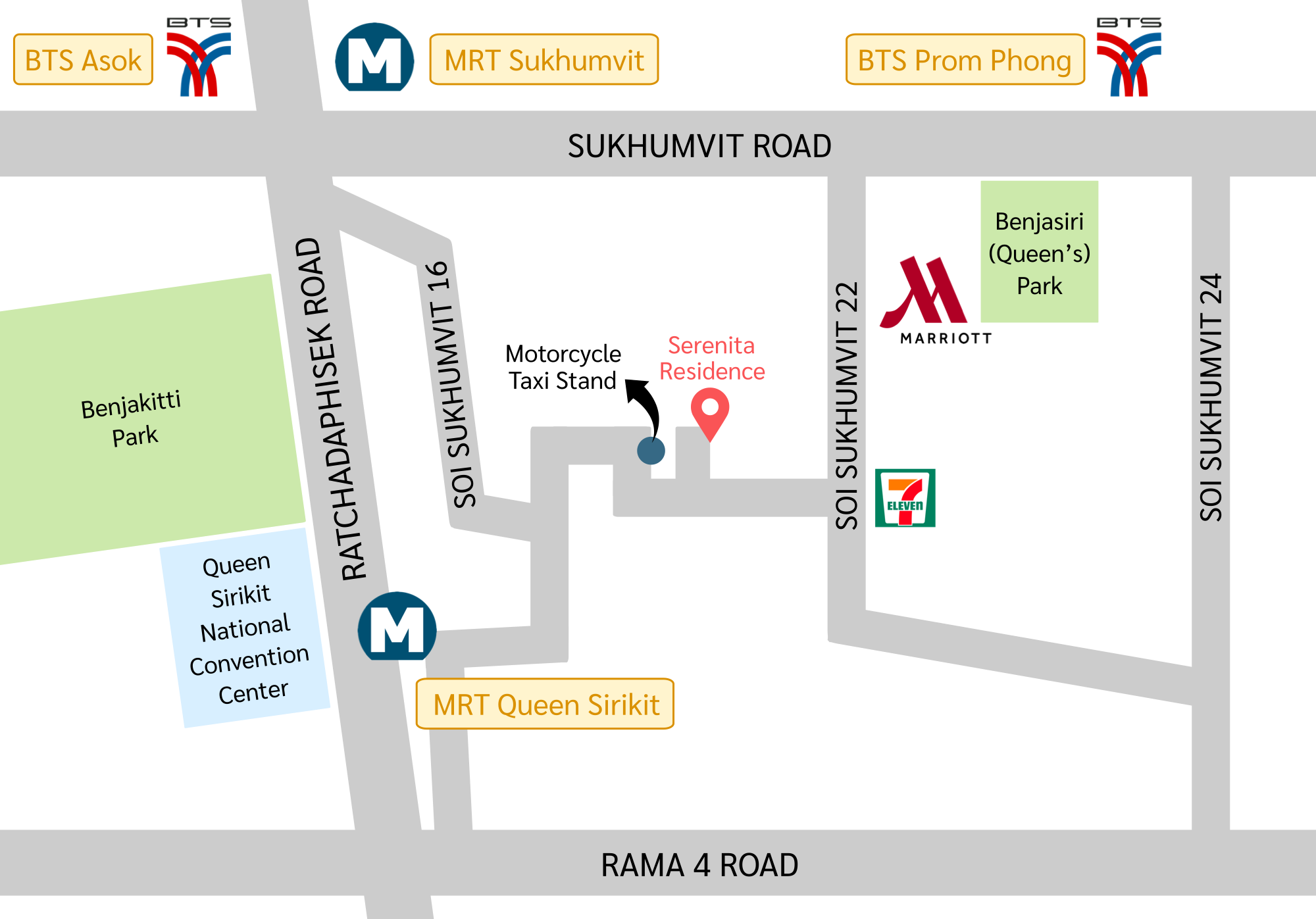 Serenita Residence Attraction Map